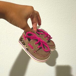 Baby girl Boat Shoes | Sperry Pink Leopard